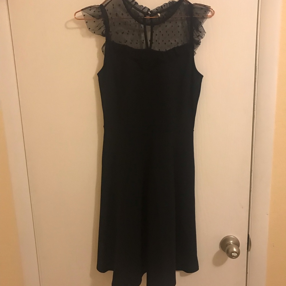 Black sheer polka dot dress
